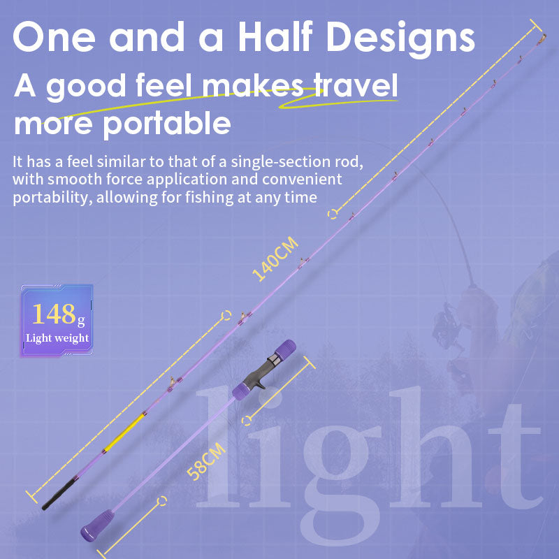 the size of goofish purple 6.2' light jigging rod