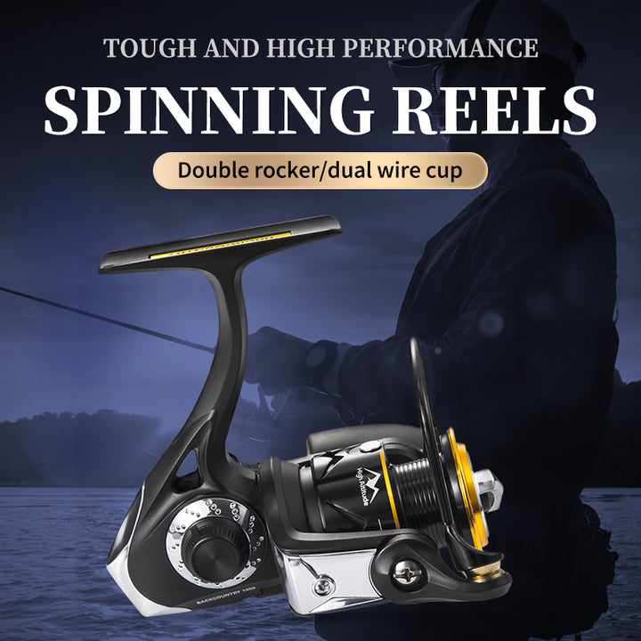 1000 Size Metal Line Cup and Spool 10 Sealed Ball Bear 5.4:1 Gear Ration Freshwater Spinning Reel with Two Handle and Line Cup