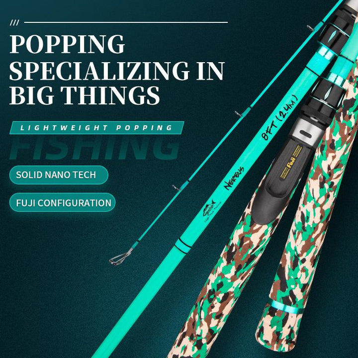 GOOFISH® 8.0'(2.4m) Solid Nano Tech Blank Light Bass Popping Fishing Rod with FUJI