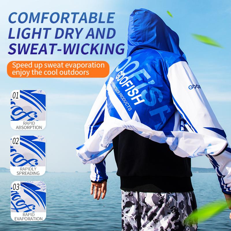GOOFISH® Sunscreen ultra thin and breathable fishing suit men's fast dry outdoor fishing suit in summer