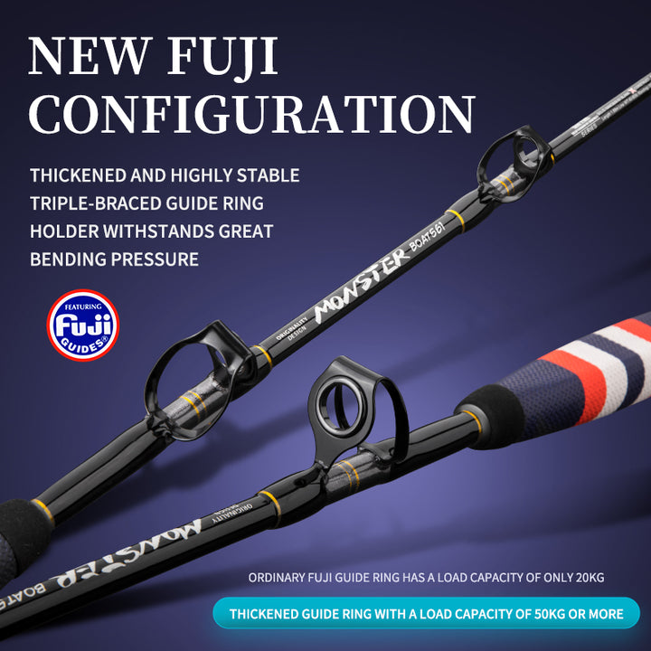 GOOFISH® Gamefish Fishing Rod 168cm Saltwater  Trolling Casting Baiting Rod with FUJI Setting and Alu Alloy Reel Seat