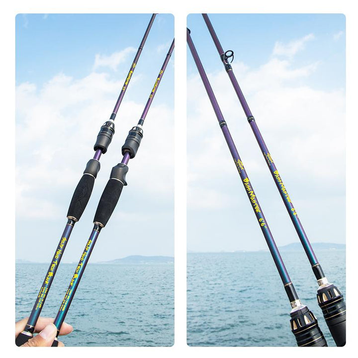 GOOFISH® BassMaster Chameleon Coating FUJI 6'6"(195cm) Bass Fishing Rod Pole with Solid Nano Blank M/MH Two Action Option