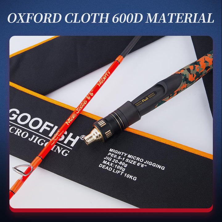 GOOFISH® 6'6"(195cm) Orange Micro Offshore Slow Pitch Jigging Rod 20-100g Jig with Solid Nano Blank