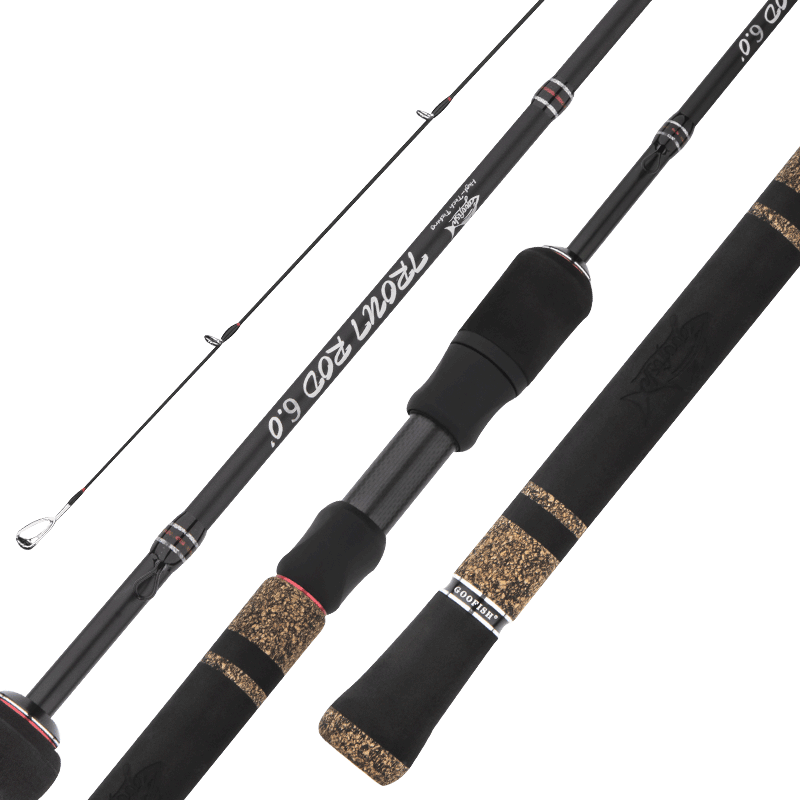 GOOFISH Solid Nano Blank Series,L,UL Action Fishing Rod,6.0'(180cm) Fuji Setting Two Tip Action Trout Bass Spinning Rods 6'0(180CM) Only Rod&Free