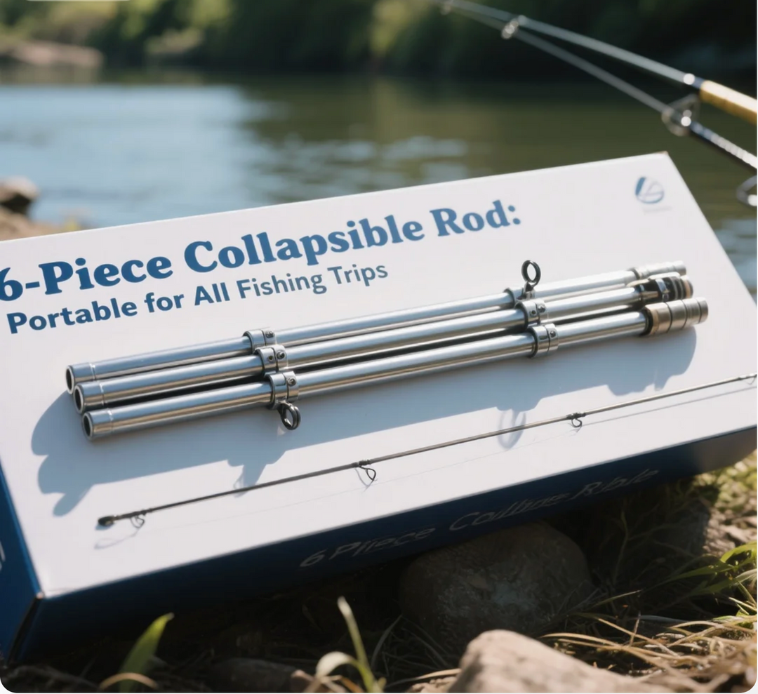 6-Piece Collapsible Rod Portable for All Fishing Trips