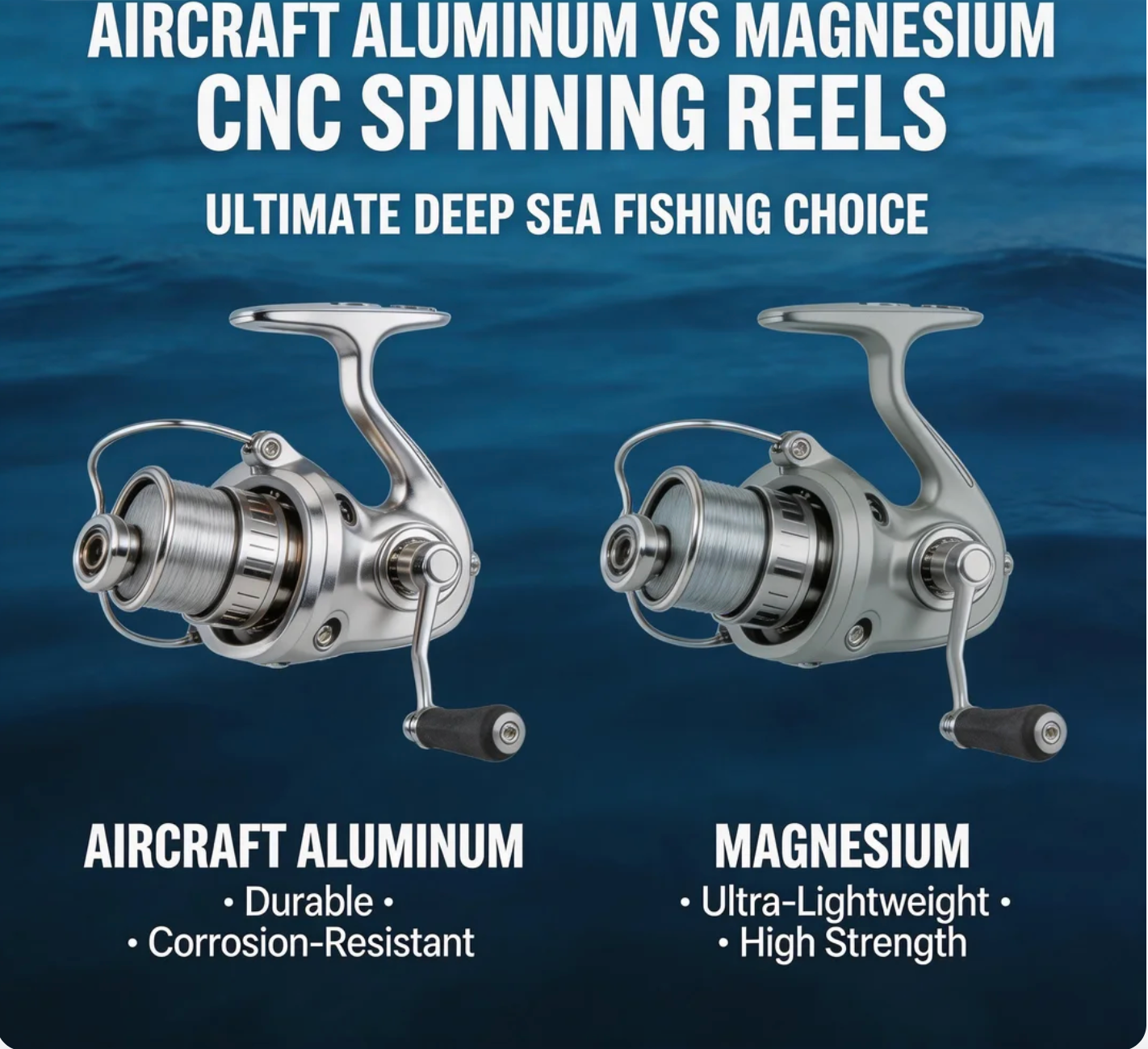 Aircraft Aluminum vs Magnesium CNC Spinning Reels Ultimate Deep Sea Choice