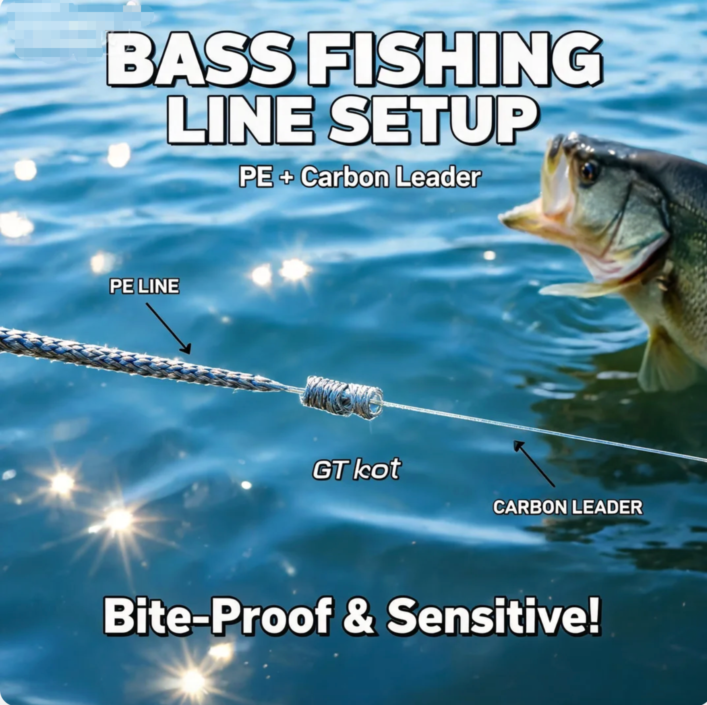 Bass Fishing Line Setup PE + Carbon Leader—Bite - Proof & Sensitive！