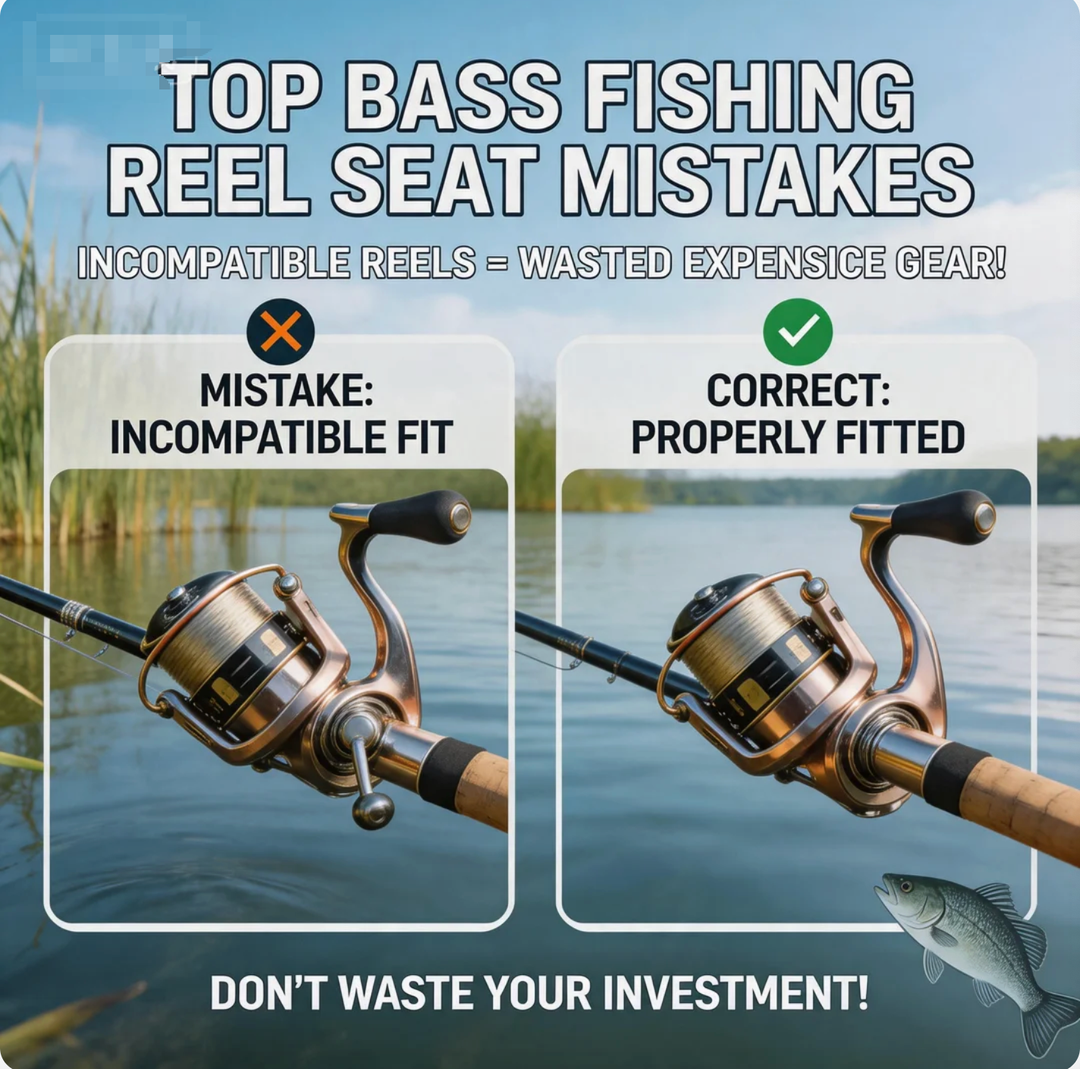 Bass  Fishing Rod Reel Seat Mistakes: Incompatible—Expensive Reels Go to Waste！