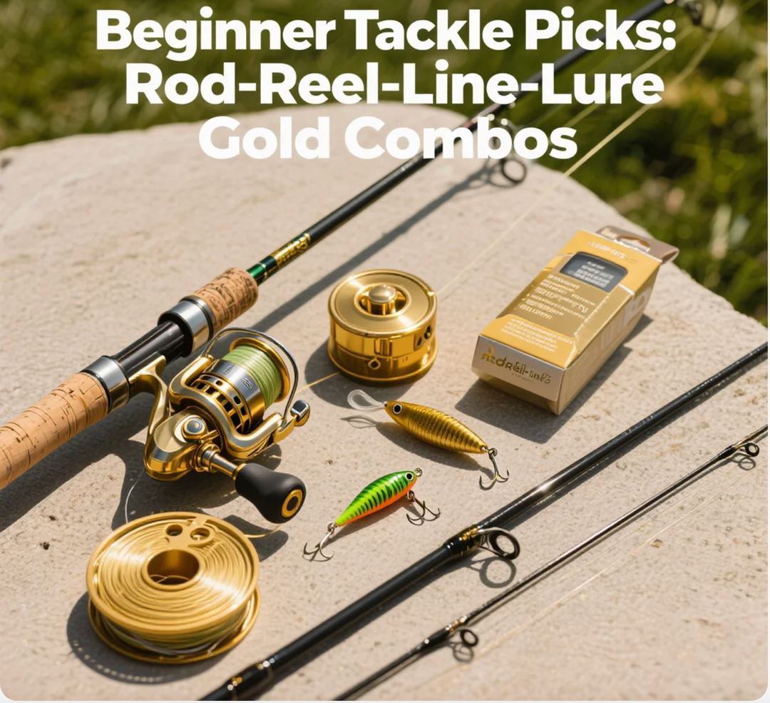 Beginner Tackle Picks Rod-Reel-Line-Lure Gold Combos