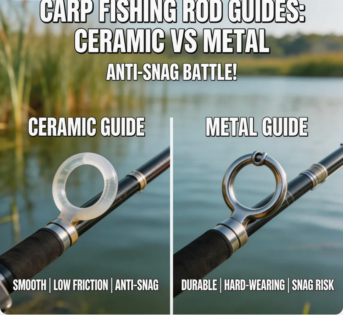Carp fishing rod Guides: Ceramic vs Metal—Anti - Snag Battle!