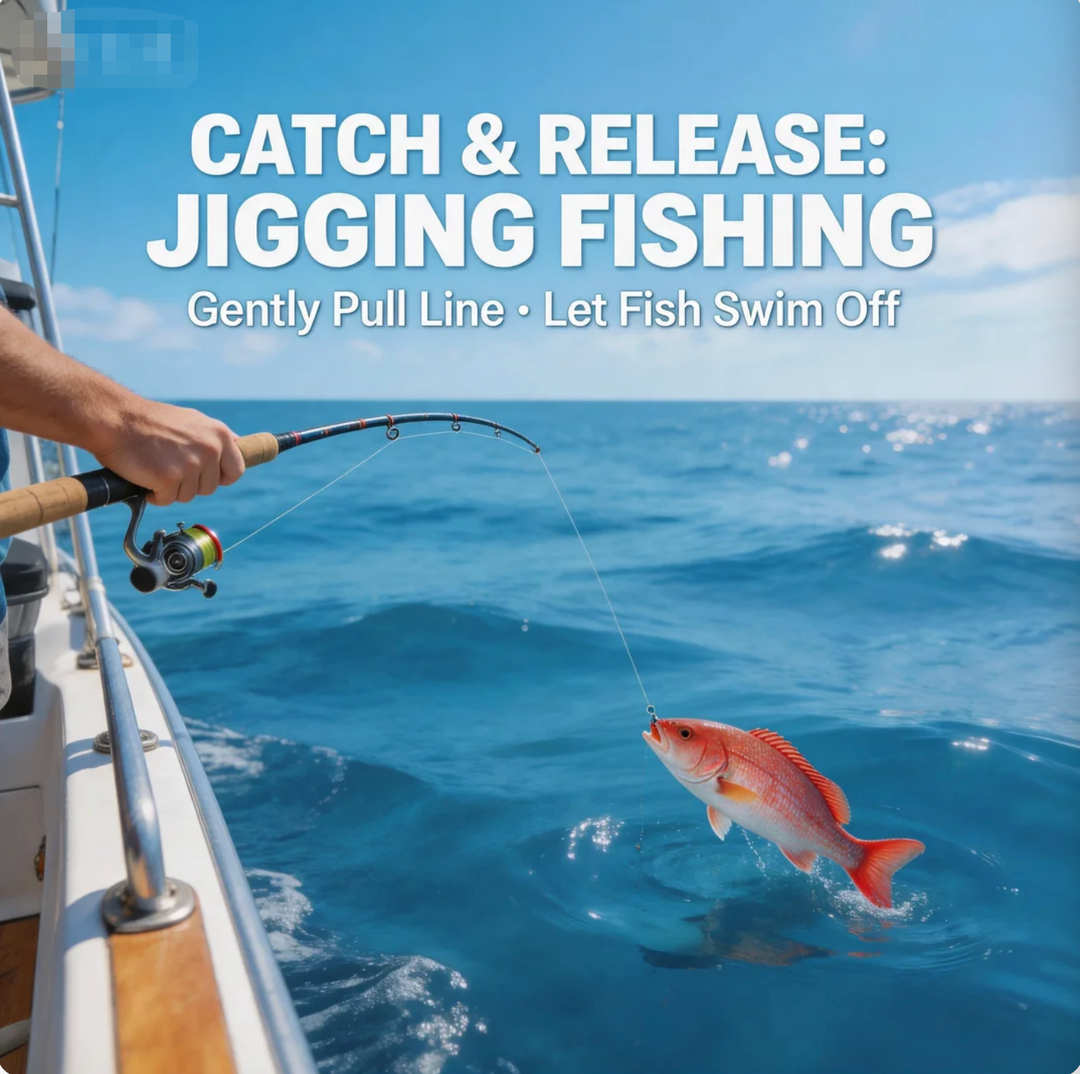 Catch & Release for Jigging Fishing: Gently Pull Line, Let Fish Swim Off