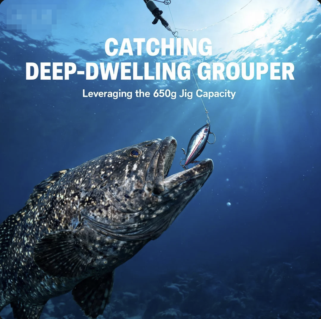 Catching Deep-Dwelling Grouper Leveraging the 650g Jig Capacity
