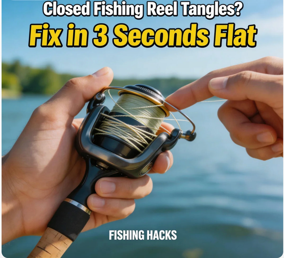 Closed fishing reel tangles fix demonstration Closed fishing reel tangles fix demonstration
