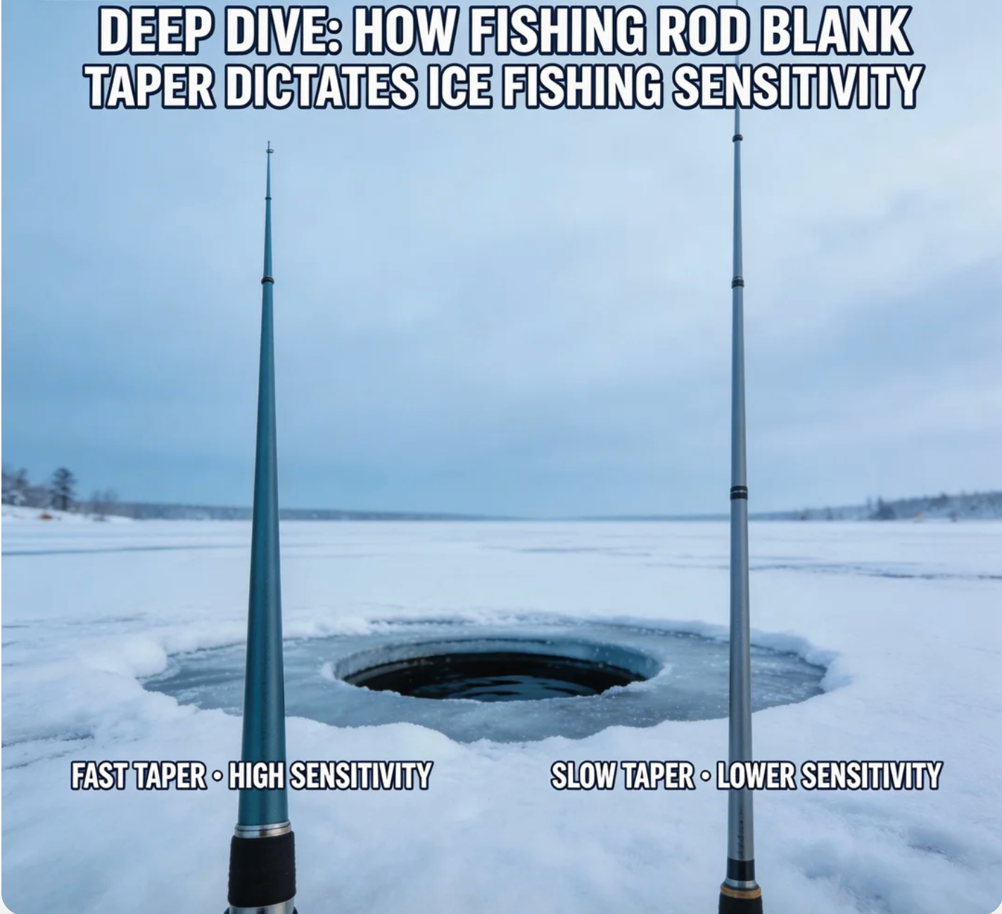 Deep Dive How Fishing Rod Blank Taper Dictates Ice Fishing Sensitivity