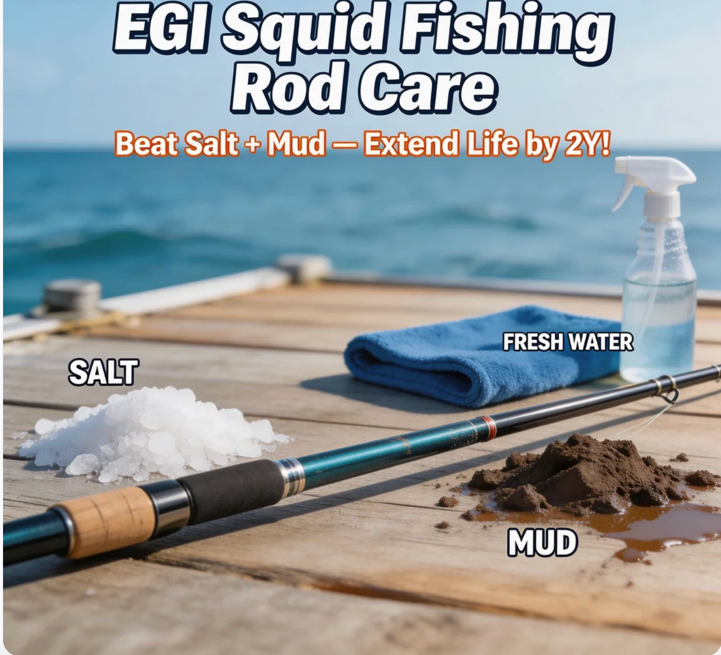 EGI Squid Fishing Rod Care Beat Salt + Mud—Extend Life by 2Y!