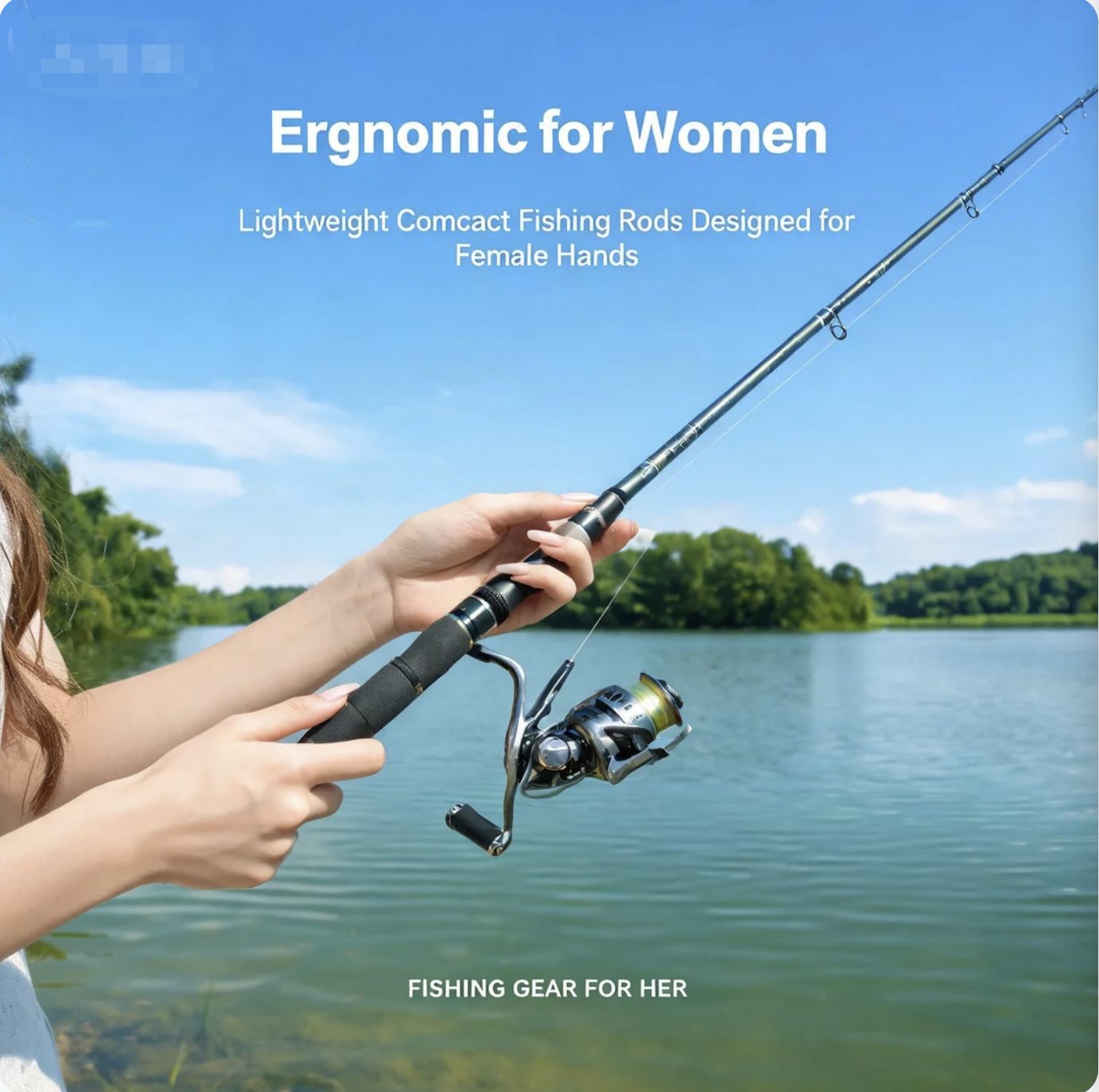 Ergonomic for Women: Lightweight Compact Fishing  Rods Designed for Female Hands
