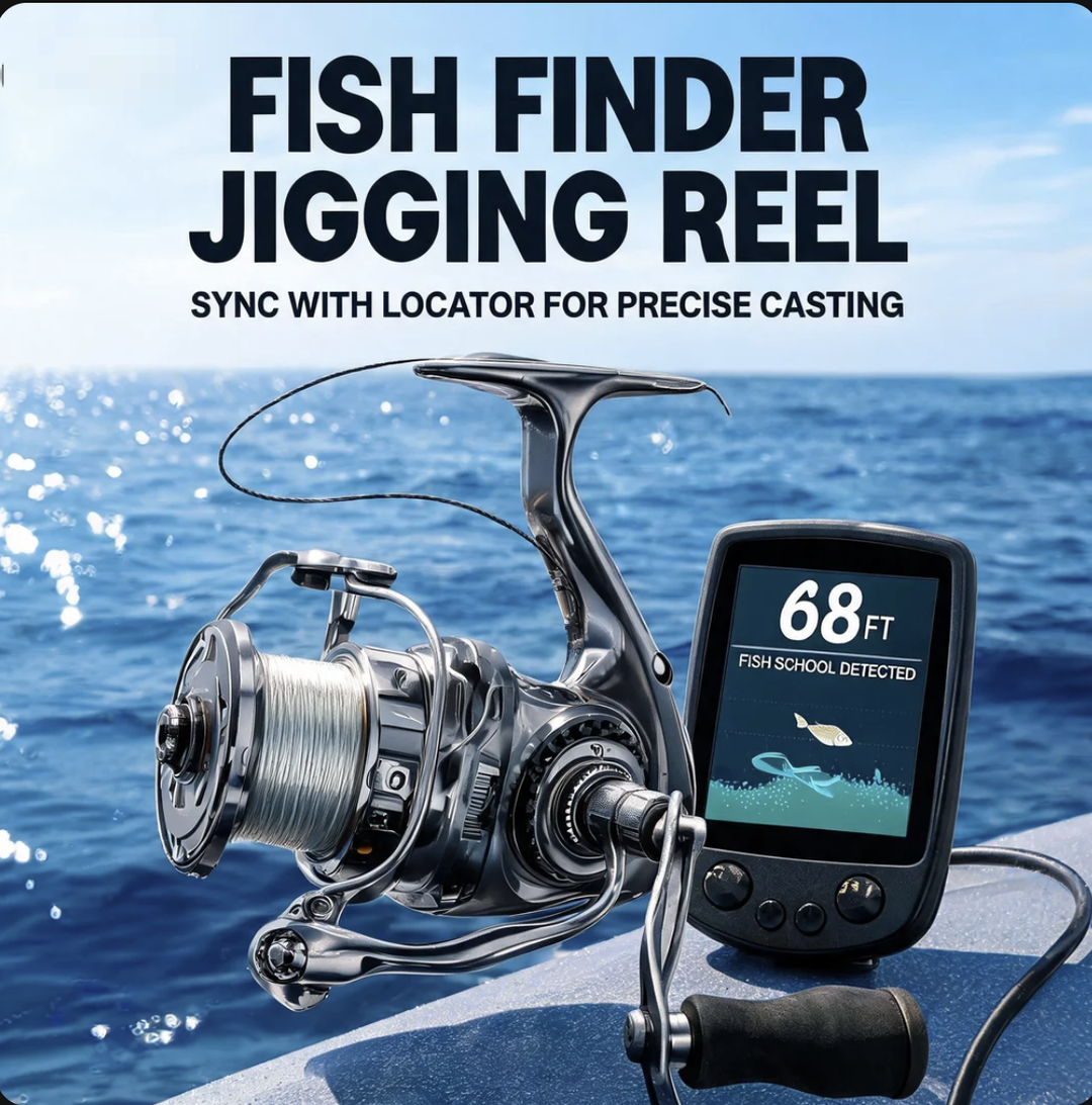  Fish Finder Jigging Reel: Sync with Locator for Cast