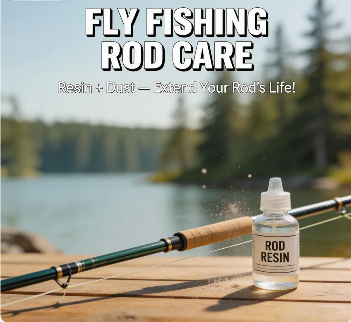 Fly fishing Rod Care Resin + Dust—Extend Life!