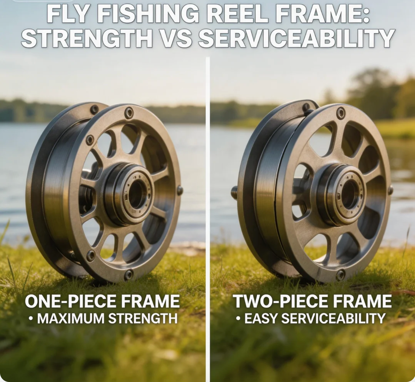 Fly fishingn Reel Frame One-Piece vs Two-Piece, Strength vs Serviceability