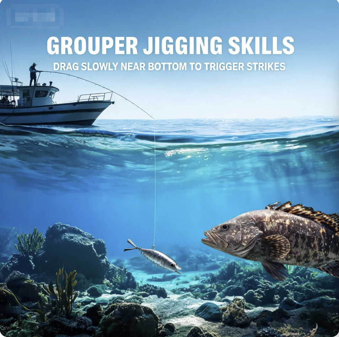 Grouper Jigging Fishing Skills Drag Slowly Near Bottom to Trigger Strikes