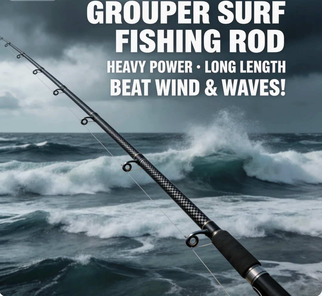 Grouper Surf Fishing Rod Heavy Power + Long—Beat Wind & Waves!