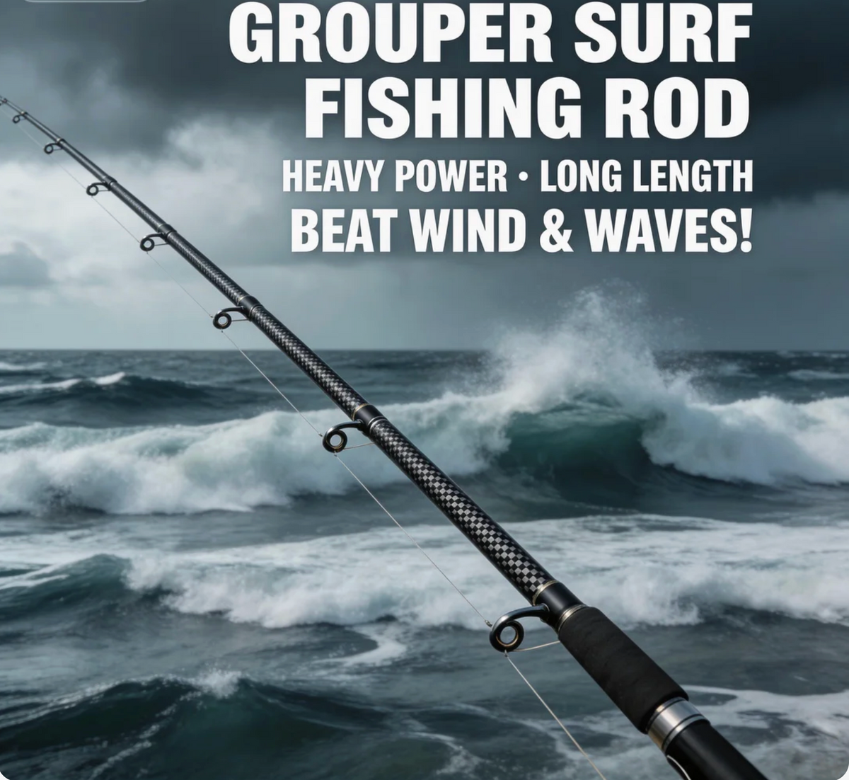 Grouper Surf Fishing Rod: Heavy Power + Long—Beat Wind & Waves ...