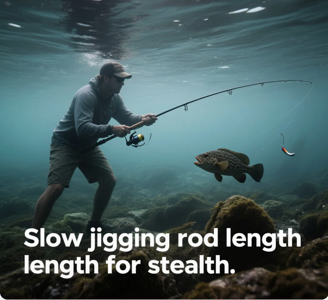 Grouper fishing Slow jigging rod length for stealth