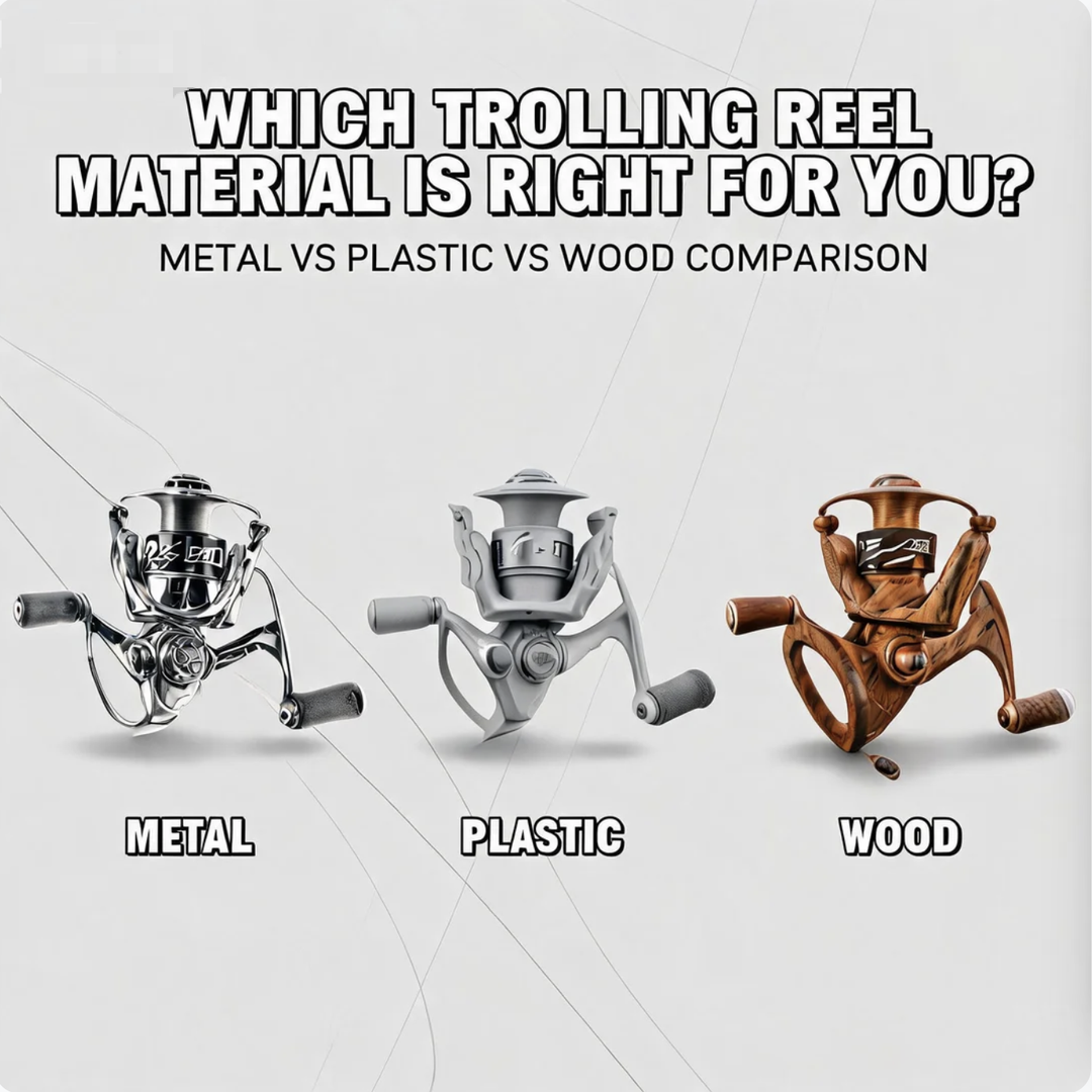 Handle Materials for trolling fishing reels: Metal vs Plastic vs Wood
