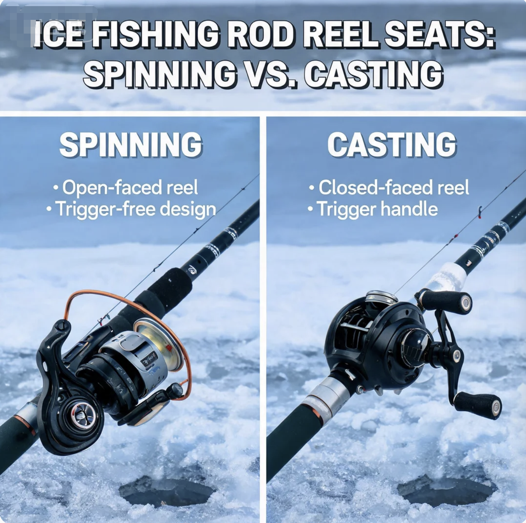 Ice Fishing Rod Reel Seats Spinning vs. Casting Explained
