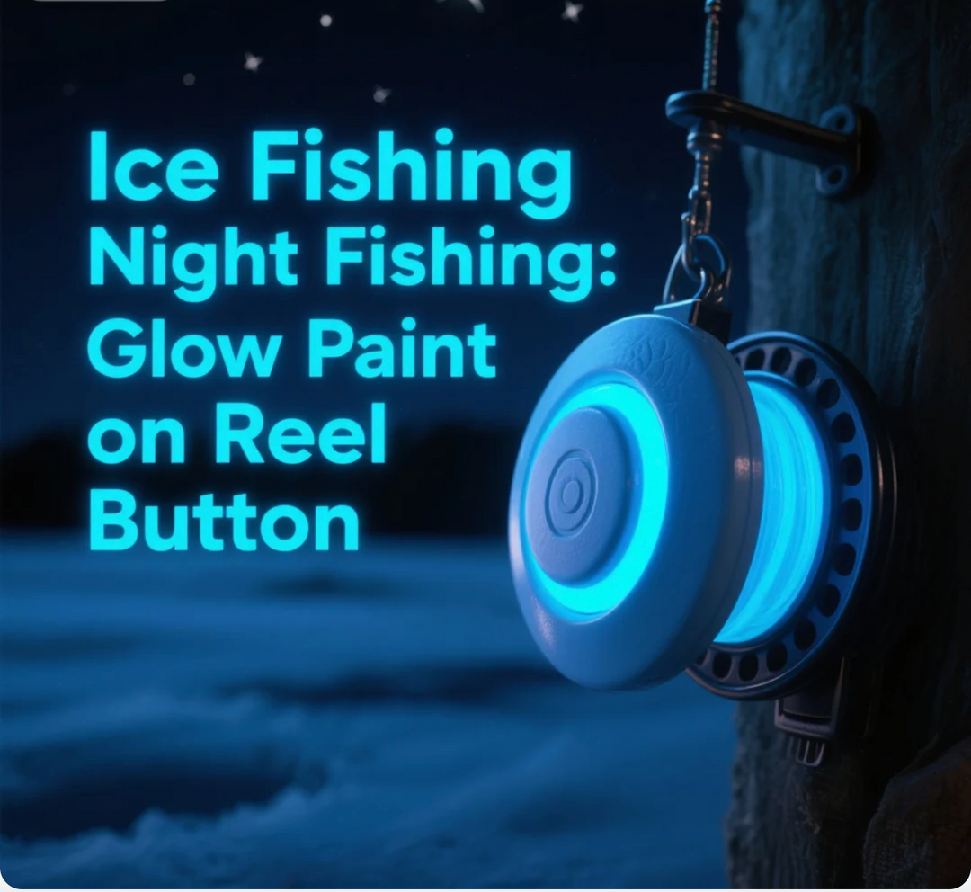 Ice Night Fishing Glow Paint on Reel Button