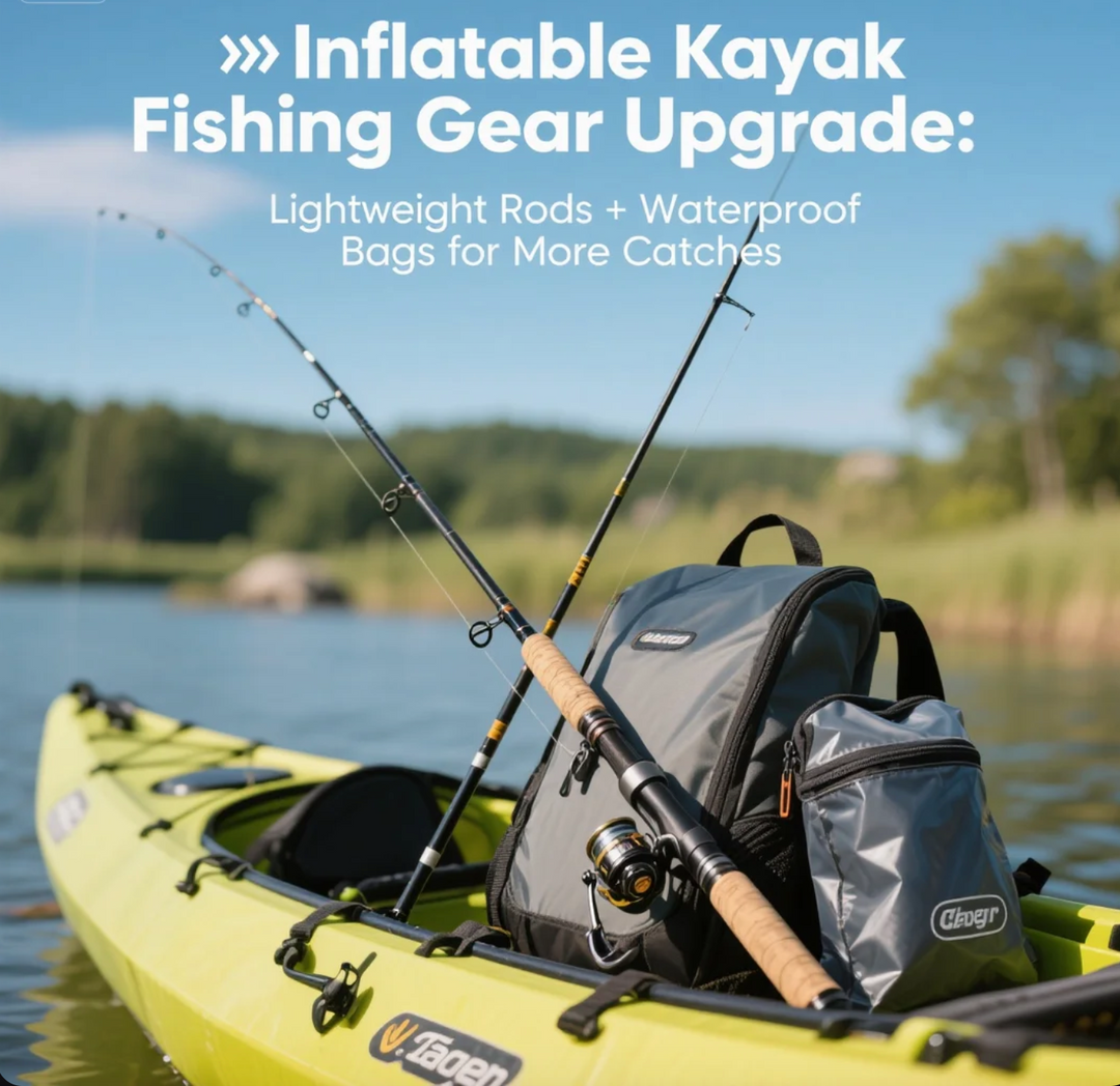 Inflatable Kayak Fishing Gear Upgrade:Lightweight Rods+Waterproof Bag