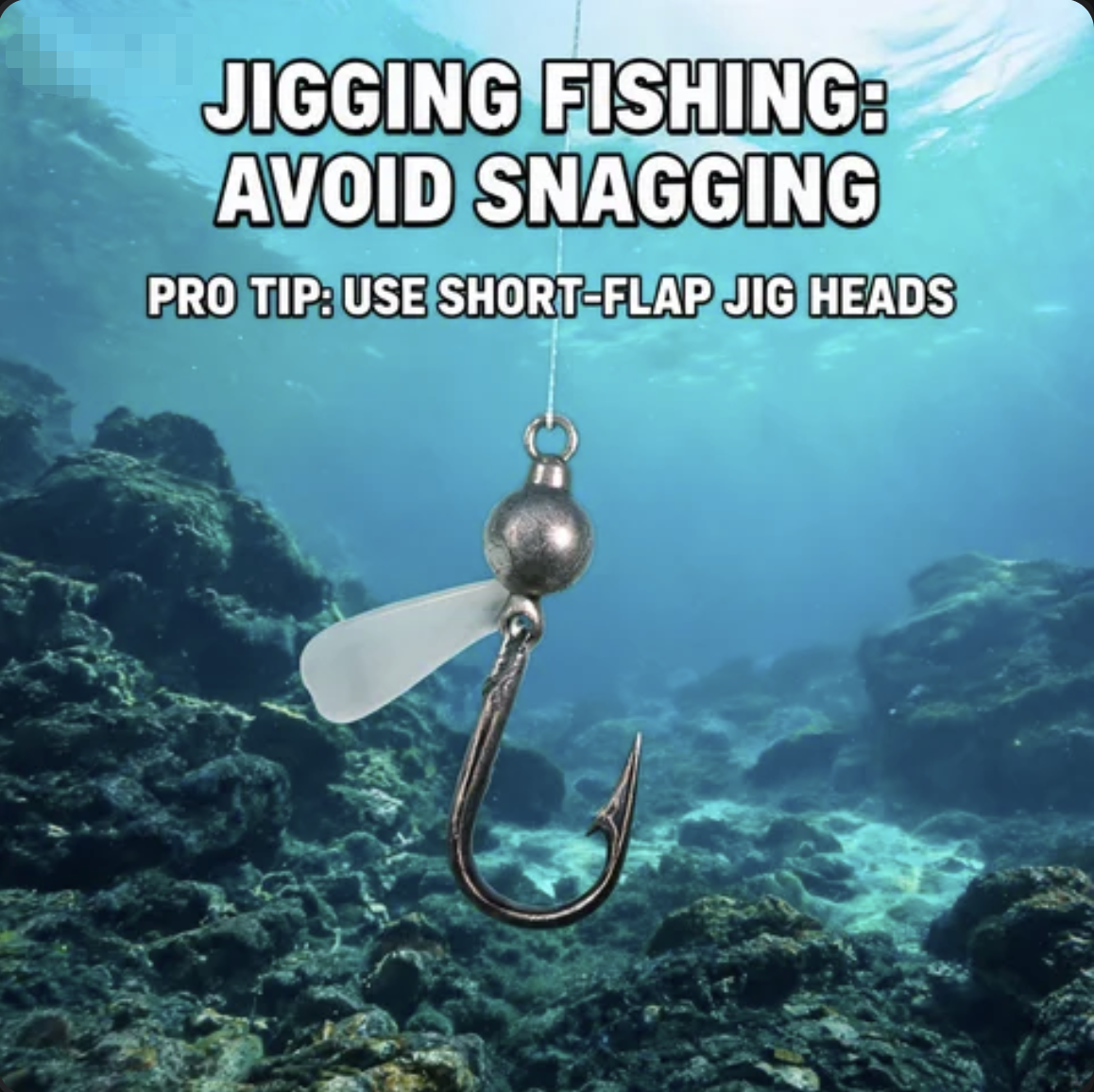 Jigging Fishing Avoid Snagging: Use Short - Flap Jig Heads