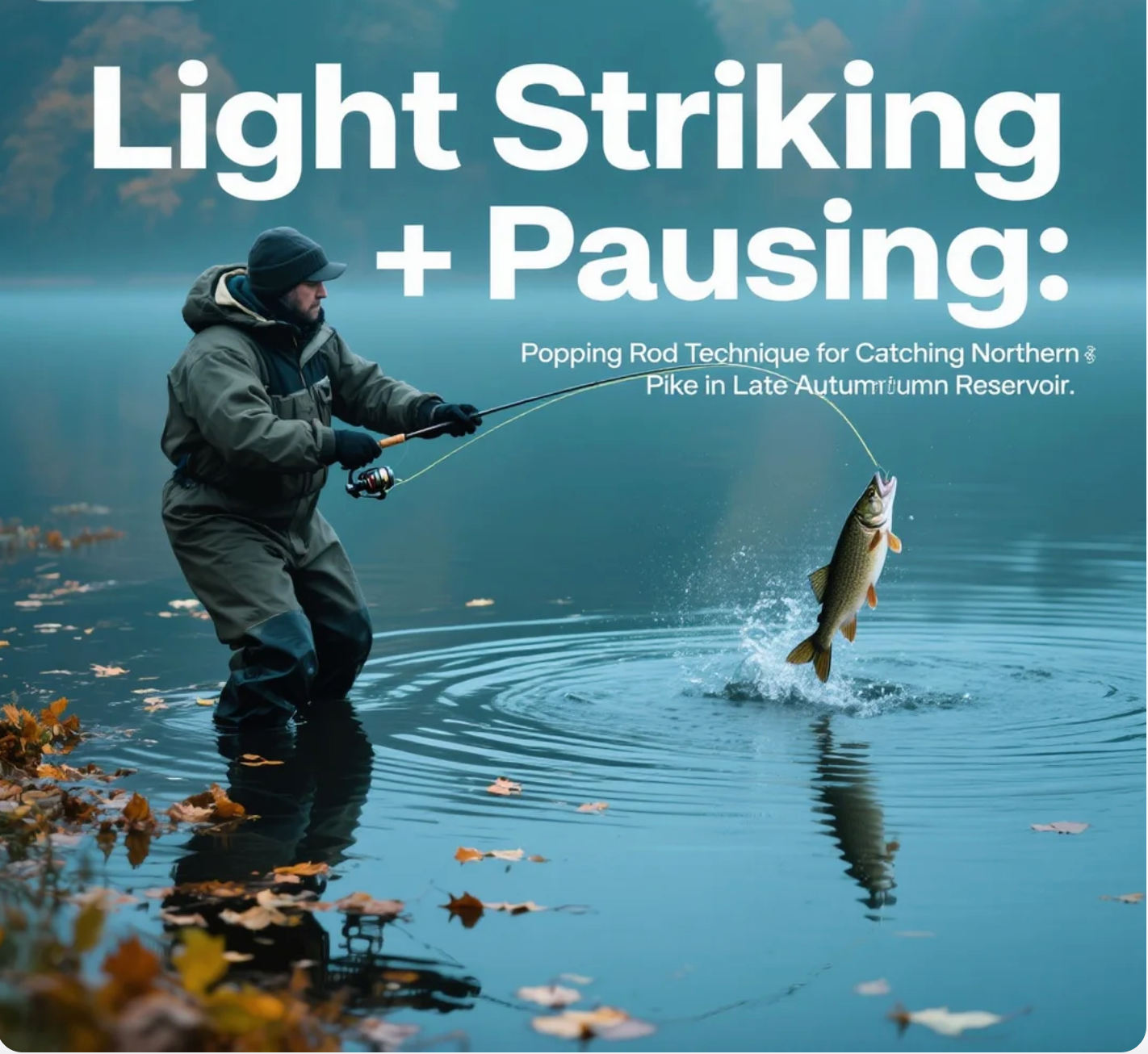 Light Striking + Pausing: Popping Rod Technique for Catching Northern Pike in Late Autumn Reservoir