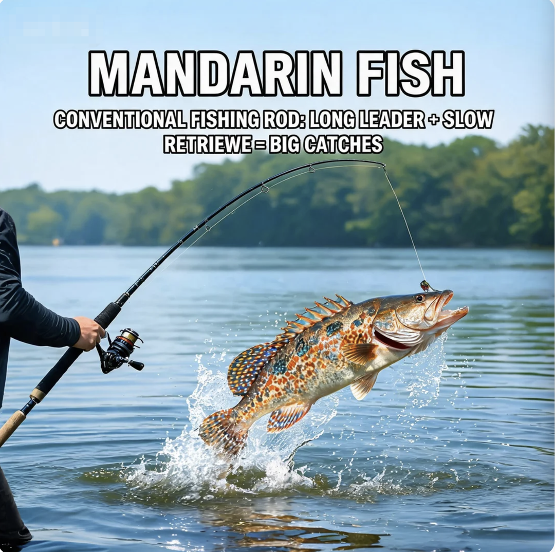 Mandarin Fish with Conventional Fishing Rod: Long Leader + Slow Retrieve = Big Catches