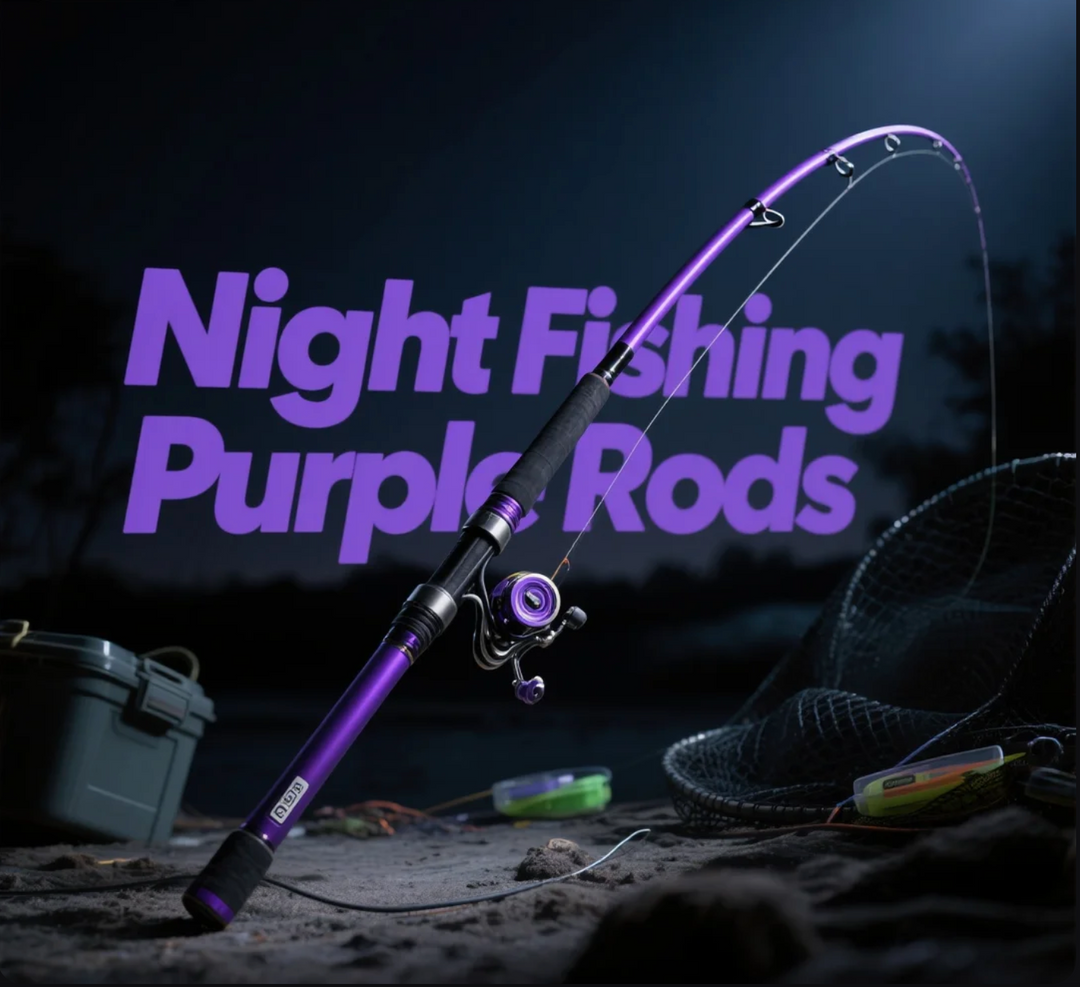 ​Night Fishing Purple Rods Low-Light Visibility & High Sensitivity—Style Meets Performance​