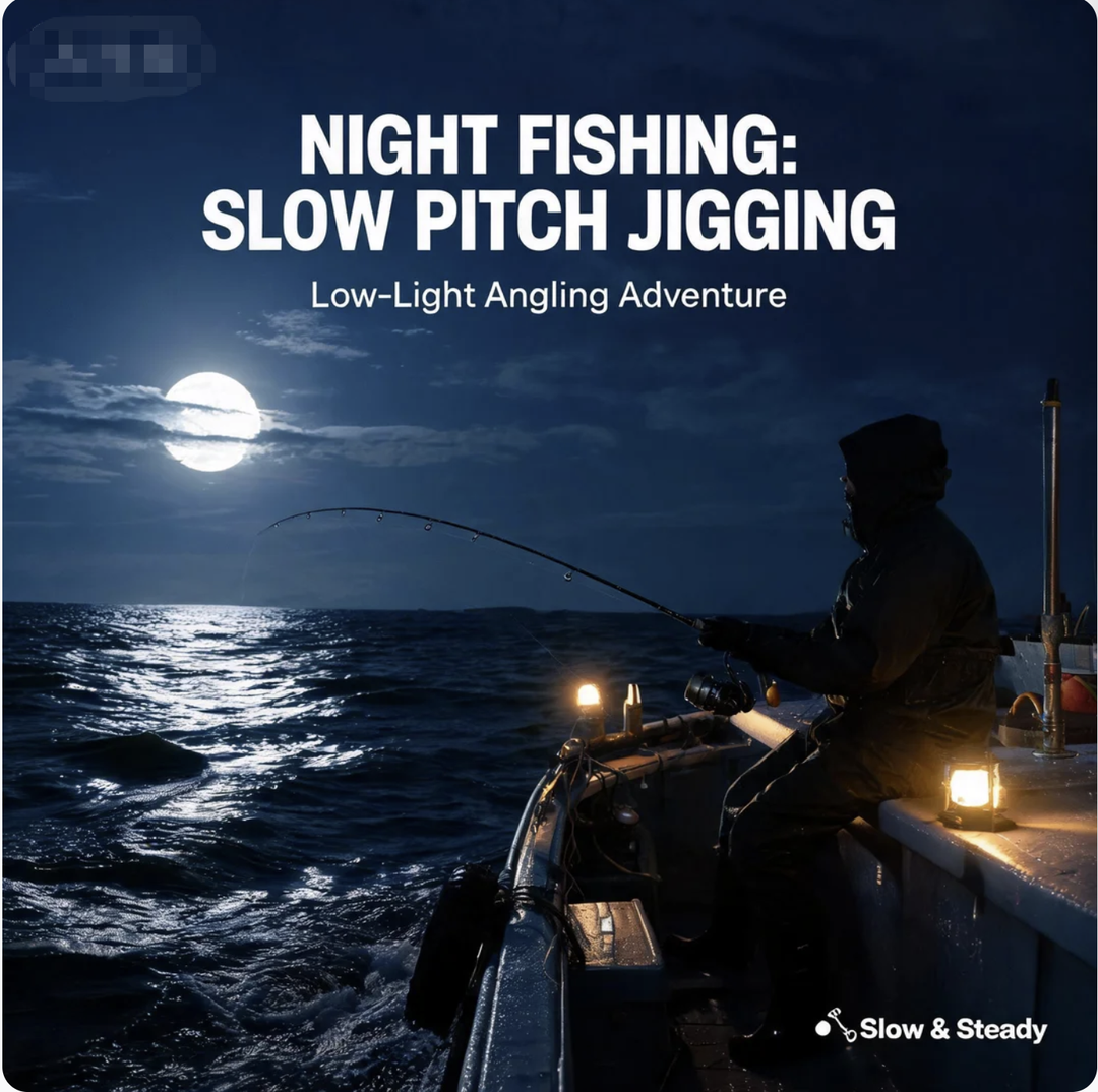 Night fishing: Slow pitch jigging rod for low - light