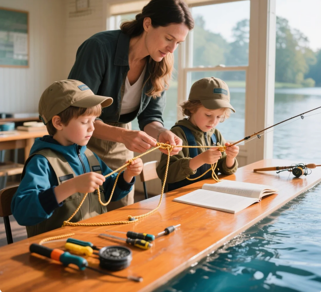 Parent-Child Fishing Classes How Parents Teach Life Lessons Through Tying Knots and Reading Water