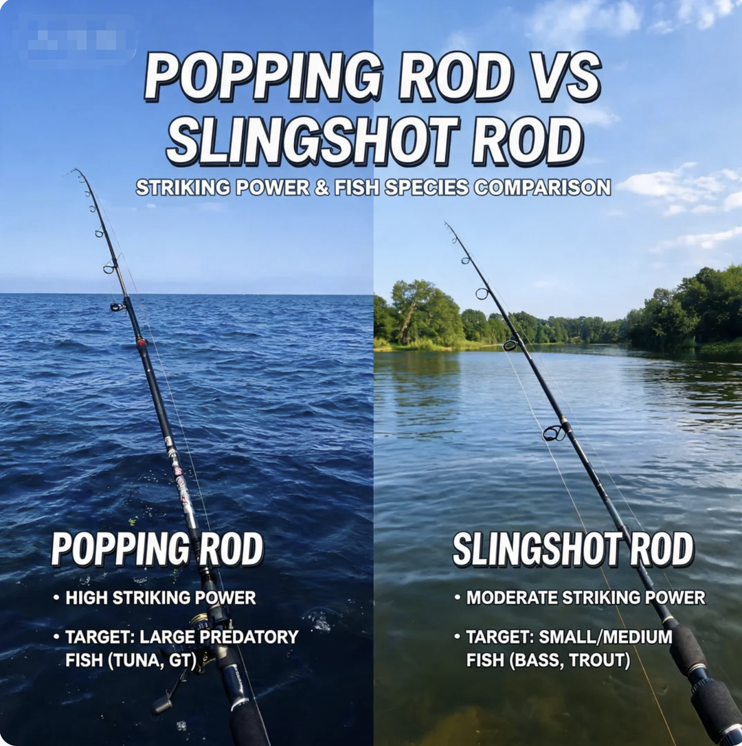 Popping Fishing Rod VS Slingshot Rod: Striking Power & Fish Species Comparison