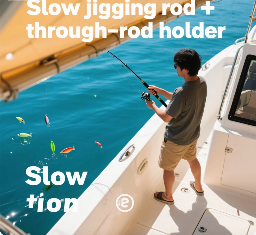 Pre - line length of slow pitch jigging rod: Cushion & signal