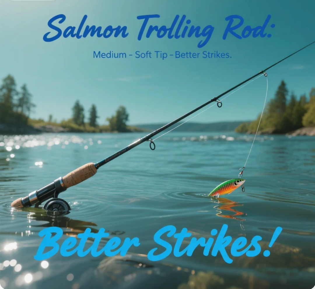 Salmon Trolling Rod Medium - Soft Tip—Better Strikes
