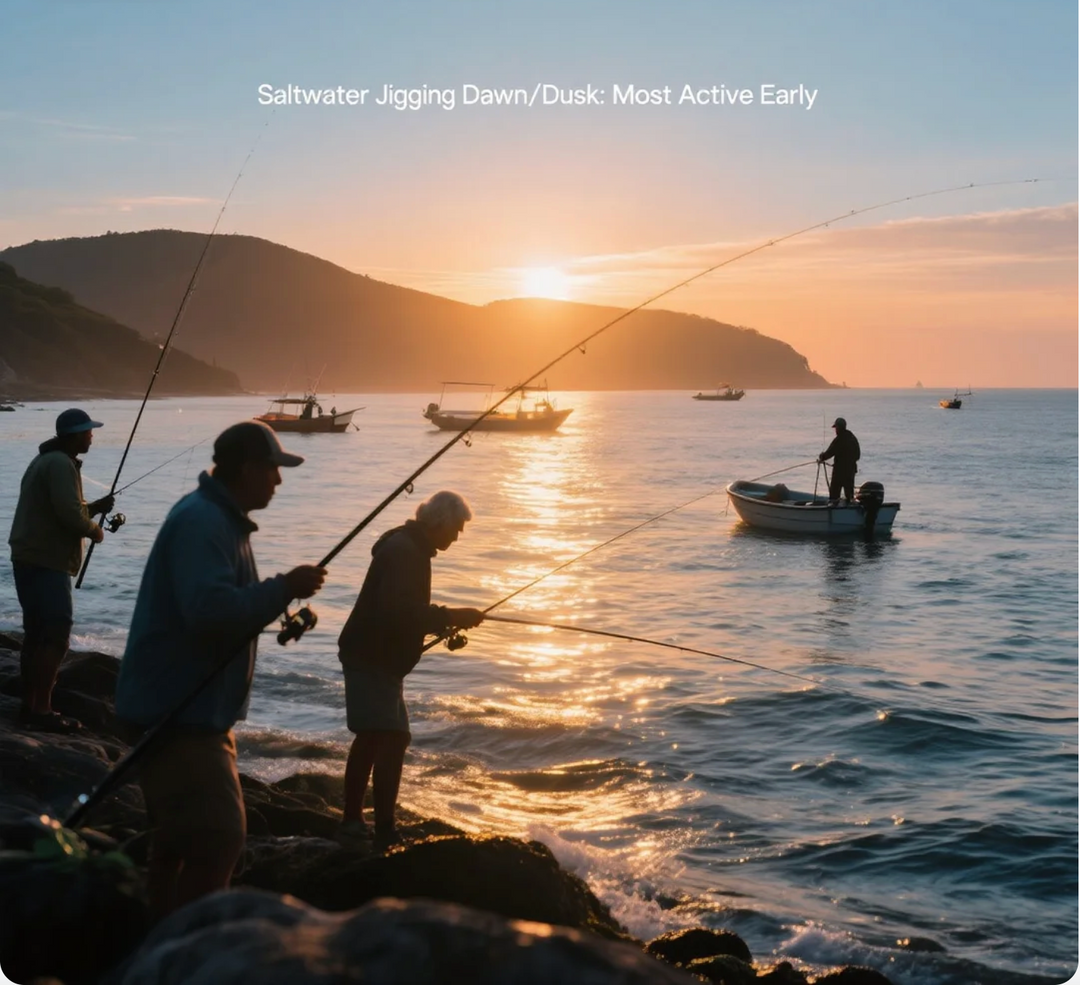 Saltwater Jigging Dawn/Dusk Most Active Early