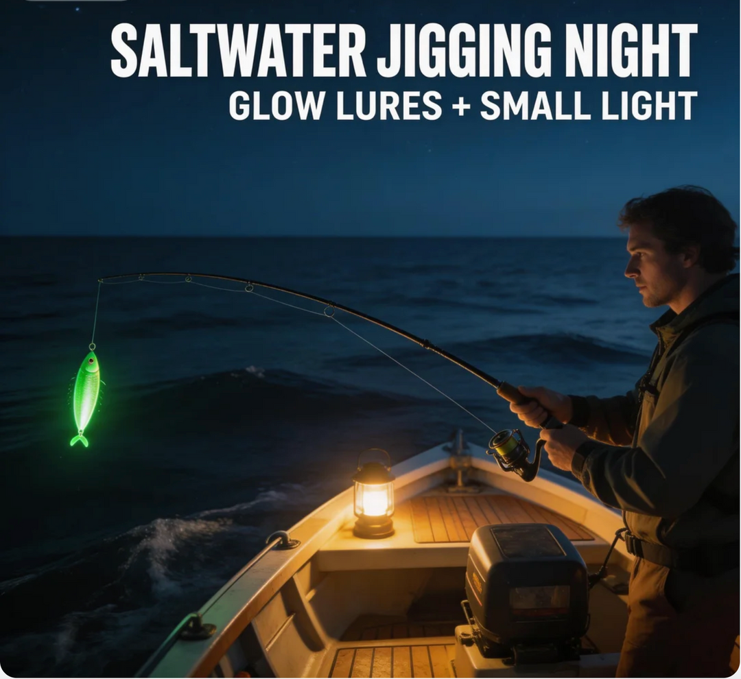 Saltwater Jigging Night Glow Lures + Small Light