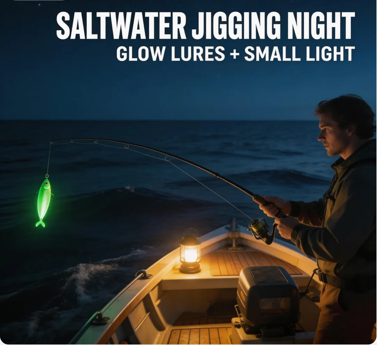 Saltwater Jigging Night Glow Lures + Small Light