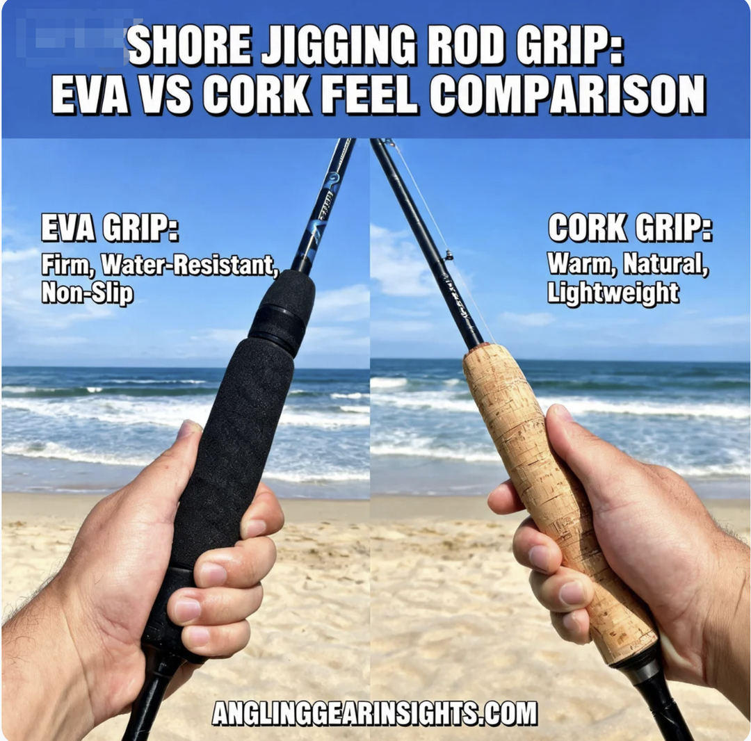Shore Jigging Rod Grip: EVA vs Cork Feel Comparison