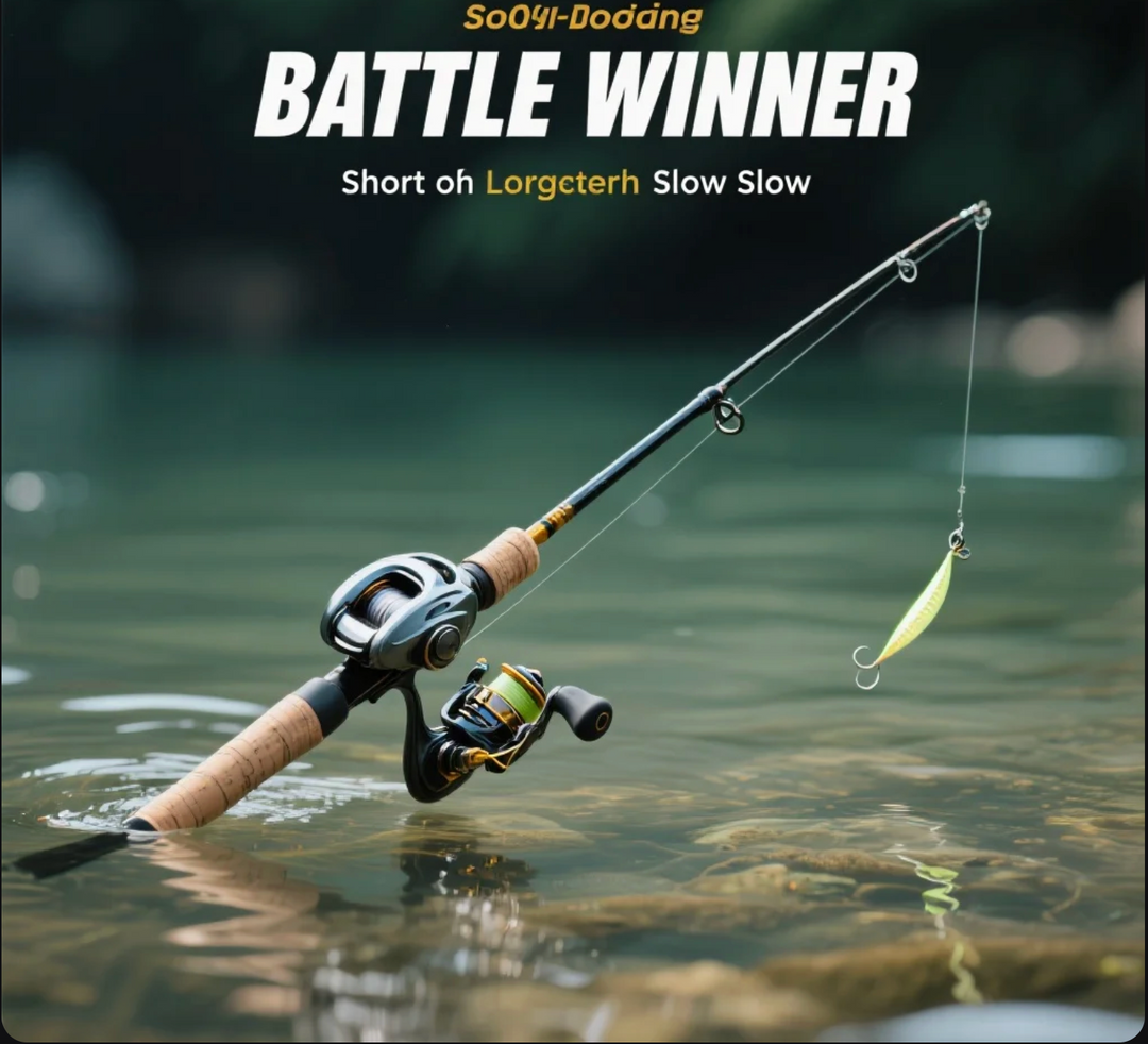Short or long slow pitch jigging rod in shallow? Battle winner