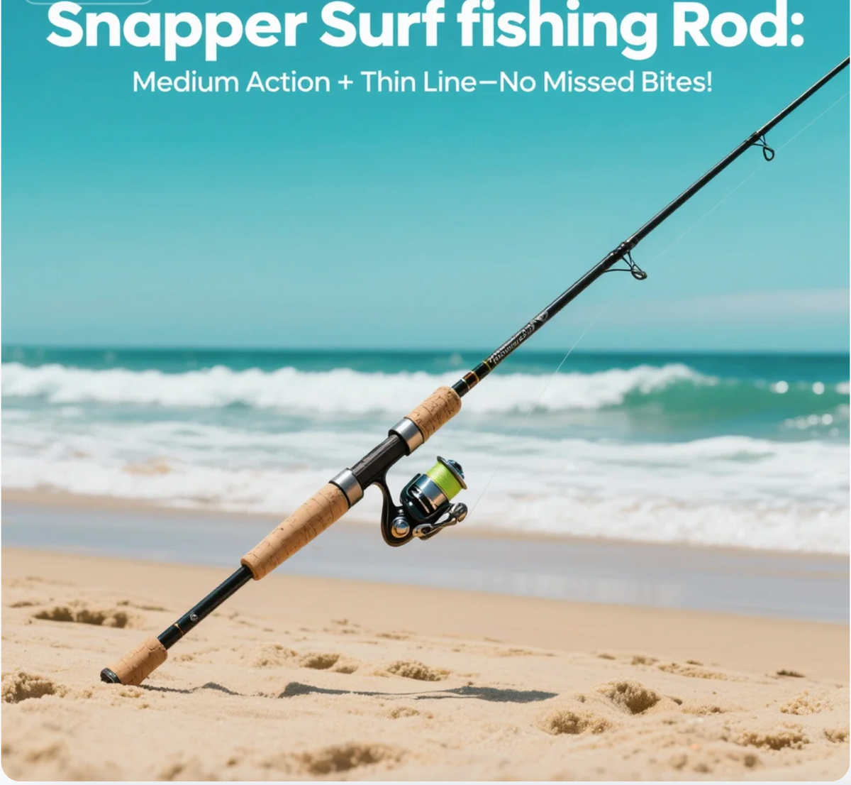 Snapper Rod Snapper Surf fishing Rod: Medium Action + Thin Line—No Missed Bites ...