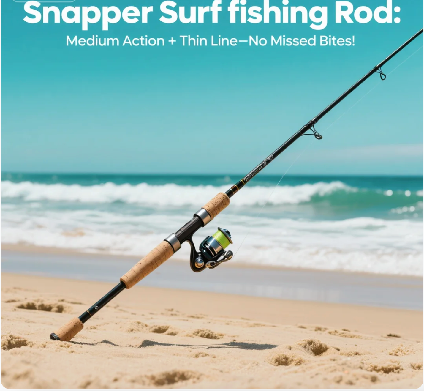Snapper Surf fishing Rod Medium Action + Thin Line—No Missed Bites!