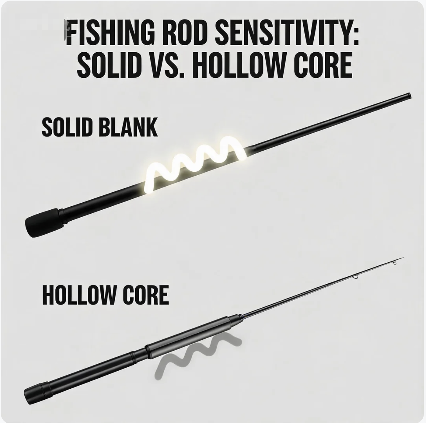 Solid Blank vs. Hollow Core: Sensitivity Differences When Touching the Bottom for fishing rod
