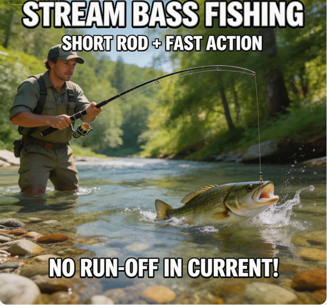 Stream Bass Fishing: Short Rod + Fast Action—No Run - Off in Current