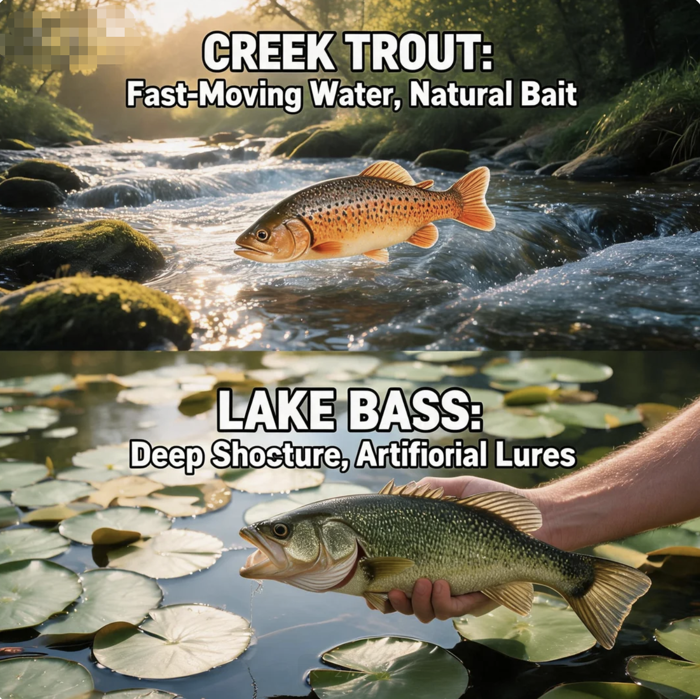 Switching Tips in Action: Creek Trout Fishing vs. Lake Bass Fishing
